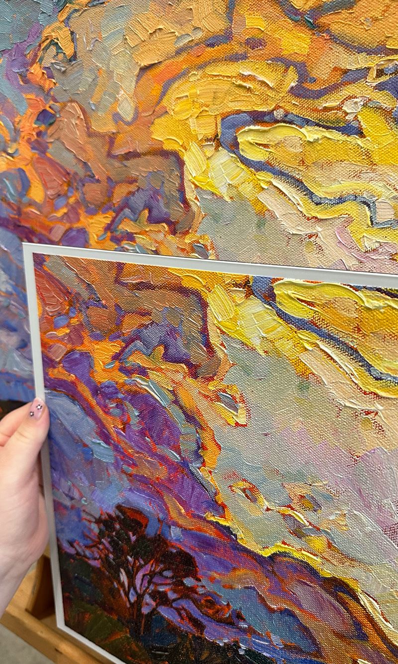 3D Textured Replica (bottom) compared with the original oil painting