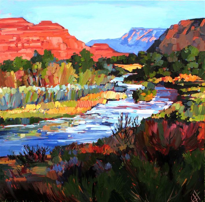 Erin Hanson painting Leaving Zion