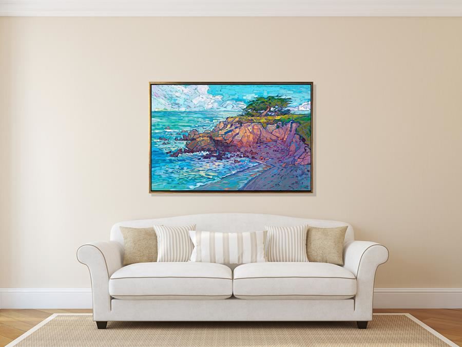 Erin Hanson painting above a couch