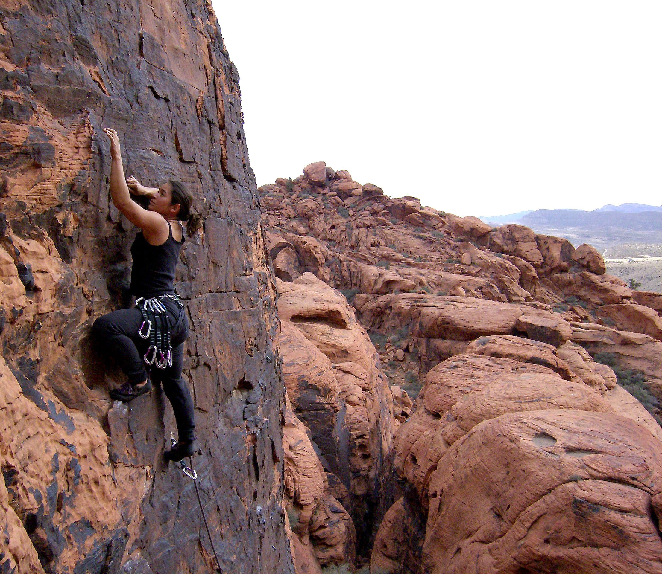 Erin Hanson rock climbing