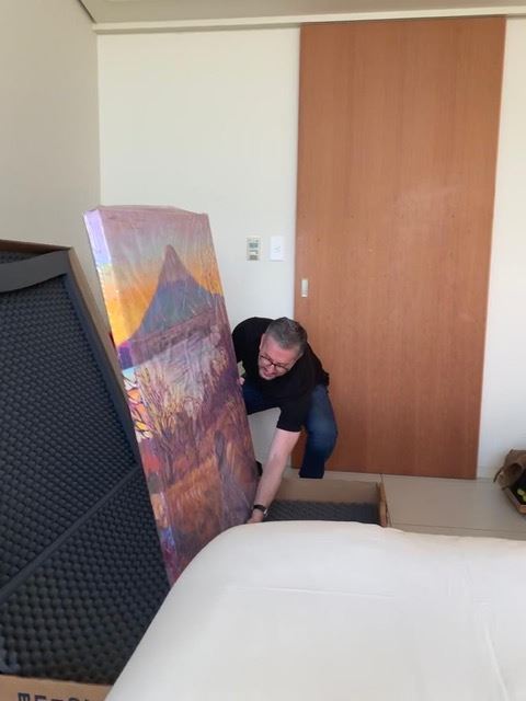 Setting up an Erin Hanson painting