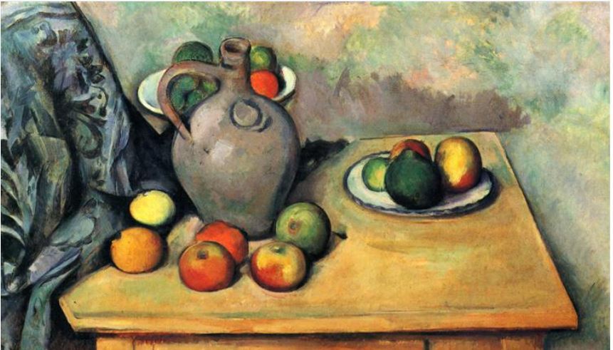 Jug and Plate of Fruit by Paul Cézanne