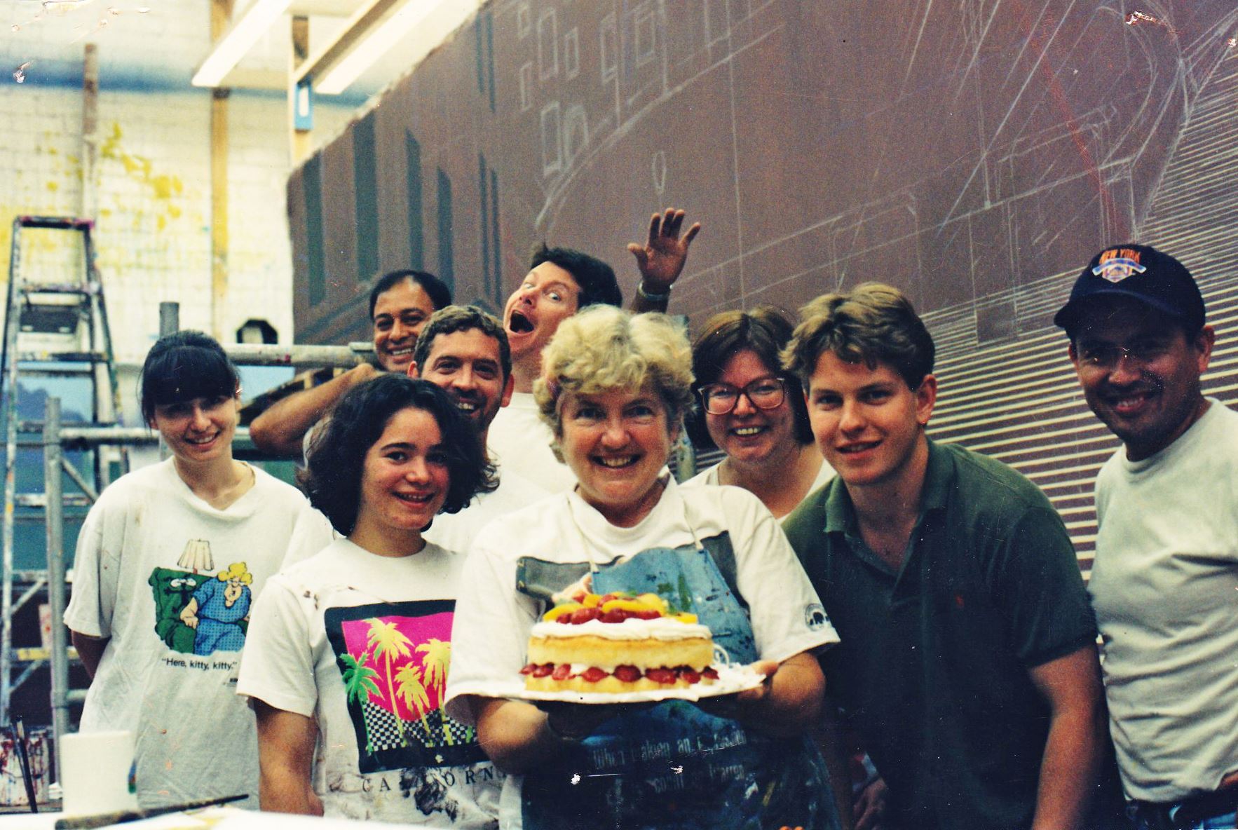 Erin Hanson at the mural studio