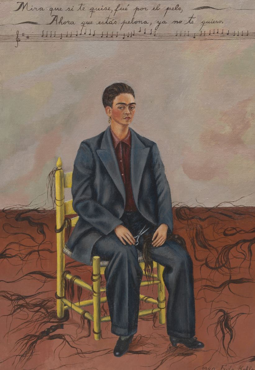 Self-Portrait with Cropped Hair by Frida Kahlo