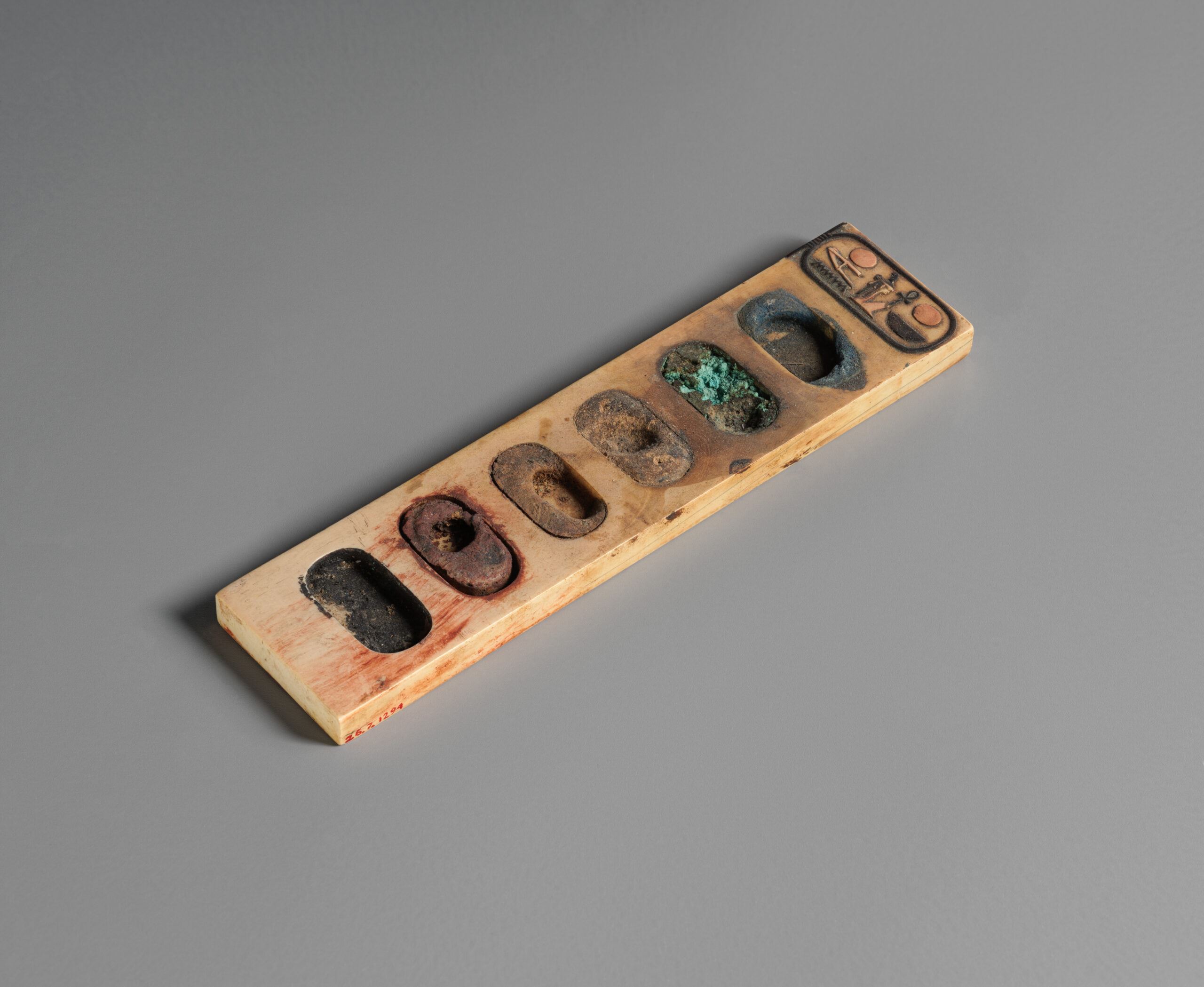 Amenemopet’s well-used artist’s palette, above, now resides in the Egyptian wing of New York City’s Metropolitan Museum of Art.