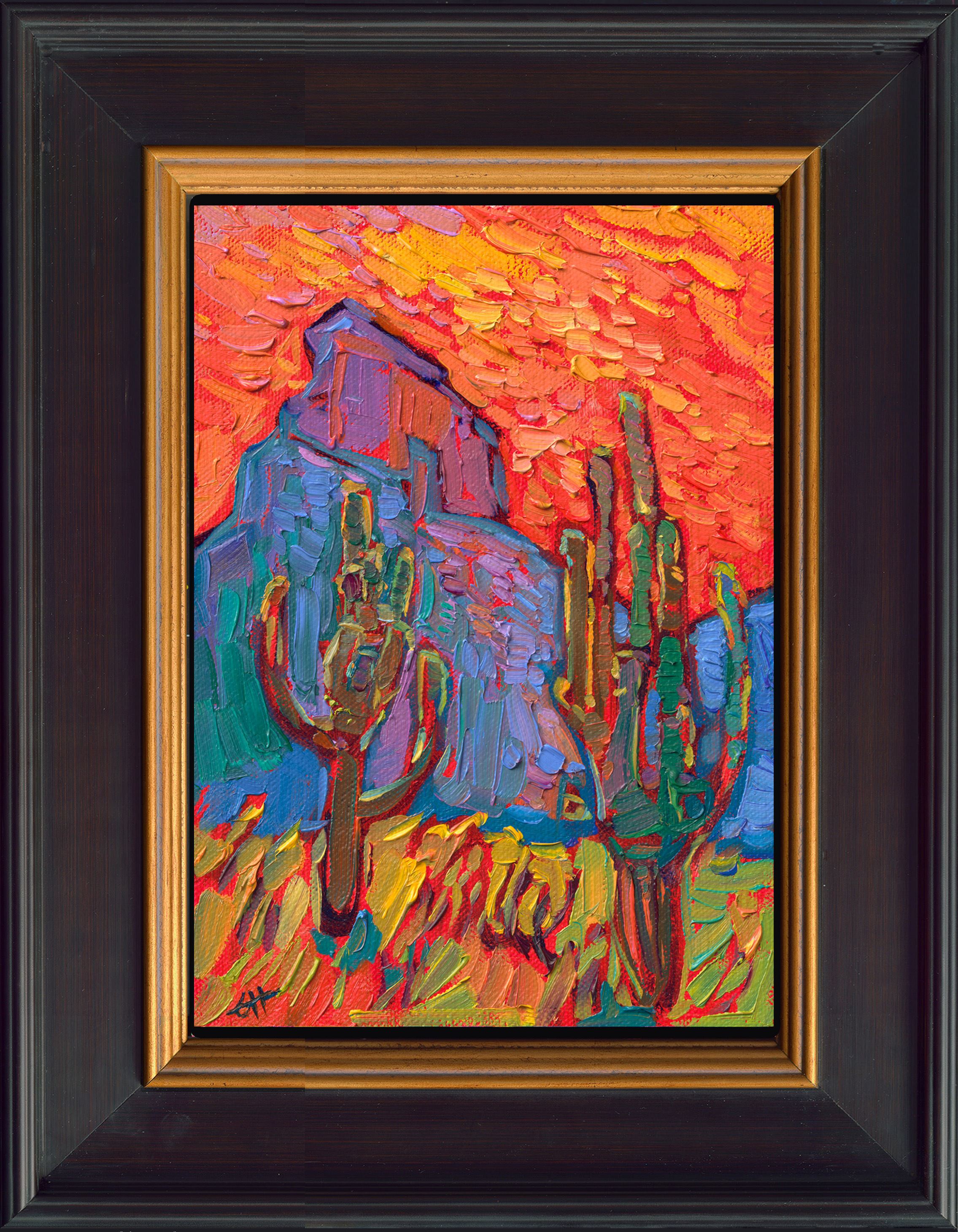 Erin Hanson painting Saguaro Peak