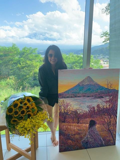 Erin Hanson's painting of Mt Fuju