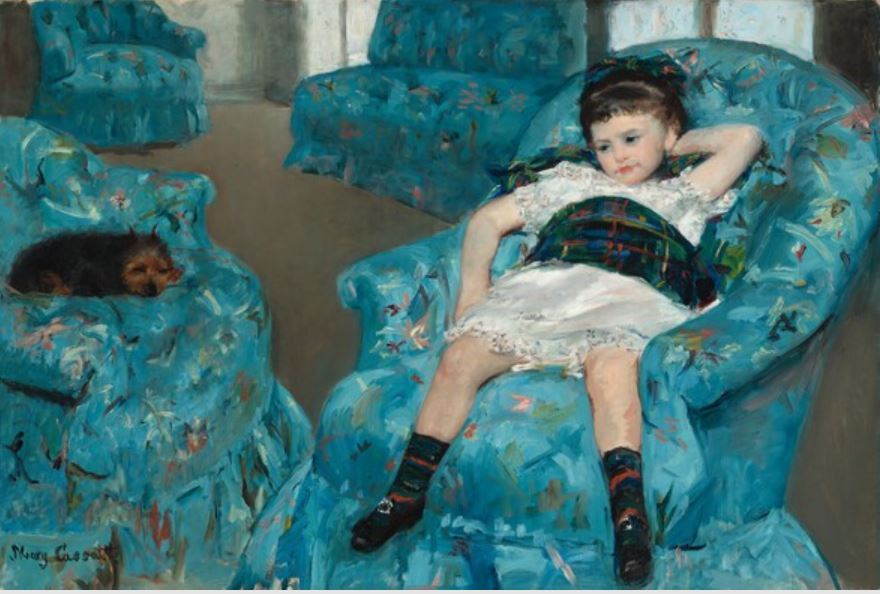 The Little Girl in a Blue Armchair by Mary Cassatt