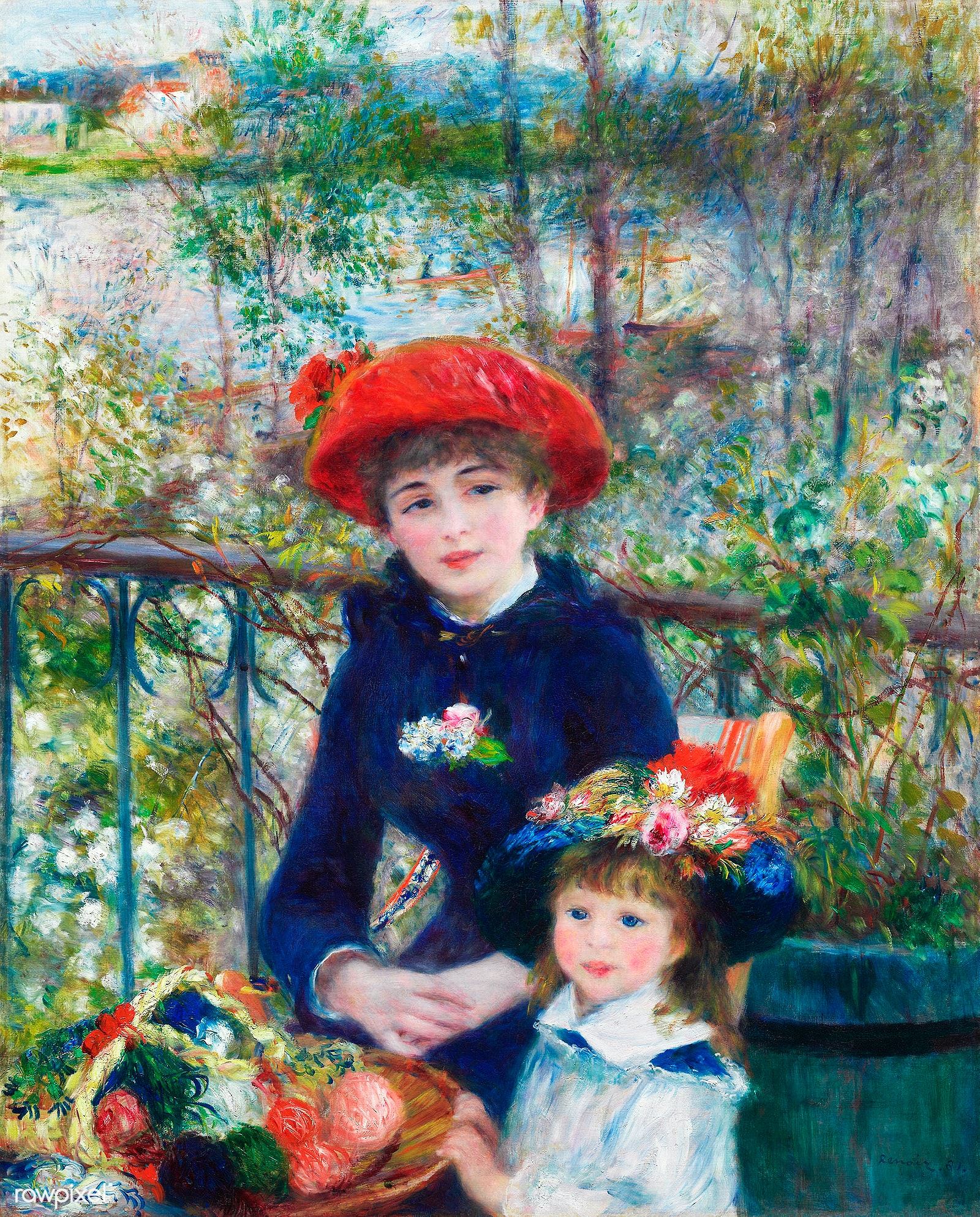 Two Sisters (On the Terrace) (1881) by Pierre-Auguste Renoir