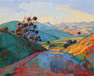 California Light, original oil painting capturing Paso Robles in thick oils, by Erin Hanson Painting California Light