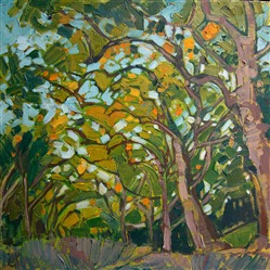 California oak trees, small oil painting on board by Erin Hanson California oak trees, small oil painting on board by Erin Hanson