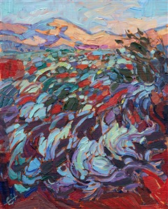 Beautiful landscape painting of Kayenta Utah by impressionist artist Erin Hanson