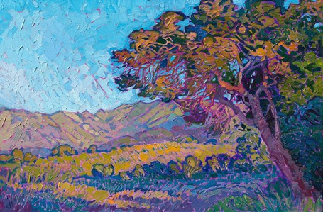 Paso Robles oak tree oil painting by American impressionist Erin Hanson Paso Robles oak tree oil painting by American impressionist Erin Hanson