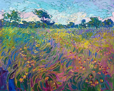 Texas wildflowers orignal oil painting by modern impressionist Erin Hanson Texas wildflowers orignal oil painting by modern impressionist Erin Hanson