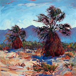 Young palm trees in Borrego Springs, painting by Erin Hanson Young palm trees in Borrego Springs, painting by Erin Hanson