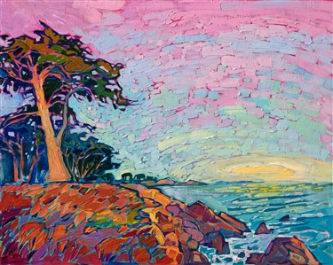 Monterey peninsula Pacific Grove oil painting for sale by impressionist painter Erin Hanson Monterey peninsula Pacific Grove oil painting for sale by impressionist painter Erin Hanson