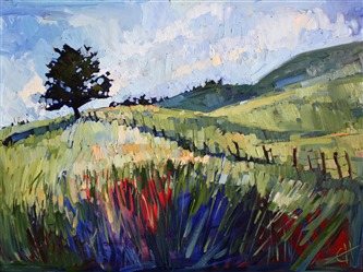 Lone Pine original landscape oil painting by impressionist artist Erin Hanson Lone Pine original landscape oil painting by impressionist artist Erin Hanson