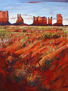 Monument Valley expressionistic oil painting by Erin Hanson