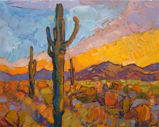 Arizona Saguaros impressionist desert landscape painting by Erin Hanson Arizona Saguaros impressionist desert landscape painting by Erin Hanson