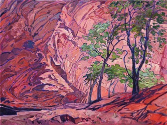Impressionist oil painting of Canyon de Chelly by Erin Hanson Impressionist oil painting of Canyon de Chelly by Erin Hanson