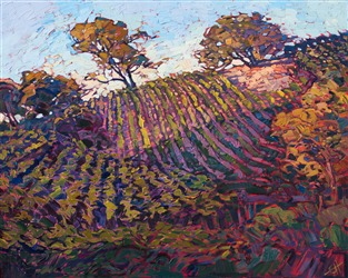 California wine country vineyards painting, inspired by Paso Robles. California wine country vineyards painting, inspired by Paso Robles.