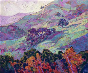 Morning haze in Paso Robles, California wine country landscape painting by Erin Hanson Morning haze in Paso Robles, California wine country landscape painting by Erin Hanson