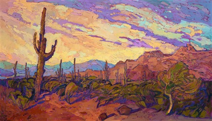 Arizona Saguaro oil painting desert impressionism Erin Hanson Arizona Saguaro oil painting desert impressionism Erin Hanson