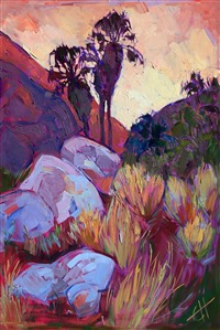Borrego Springs palm oasis oil painting landscape in oils, by Erin Hanson Borrego Springs palm oasis oil painting landscape in oils, by Erin Hanson