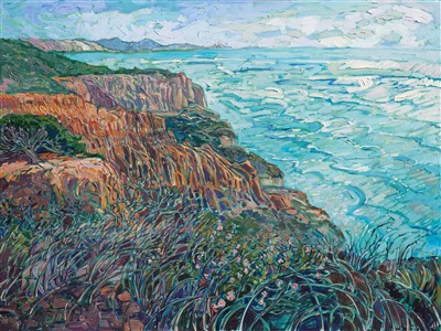 Torrey Pines San Diego landscape painting by Erin Hanson Torrey Pines San Diego landscape painting by Erin Hanson