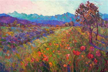 Northwest Poppies original oil painting by new impressionist Erin Hanson Northwest Poppies original oil painting by new impressionist Erin Hanson