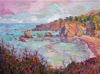 Mendocino coastal landscape painting in a modern impressionist style, by California artist Erin Hanson. Mendocino coastal landscape painting in a modern impressionist style, by California artist Erin Hanson.