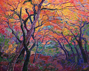 Autumn fall colors painted by modern impressionist Erin Hanson. Autumn fall colors painted by modern impressionist Erin Hanson.