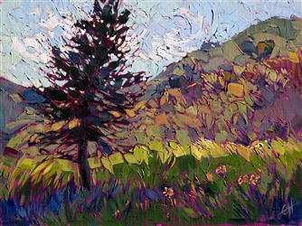 Wildflower landscape oil painting by Erin Hanson Wildflower landscape oil painting by Erin Hanson