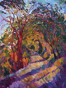 Path in the Oaks, original oil painting in the "Path Series" by Erin Hanson Painting Path in the Oaks
