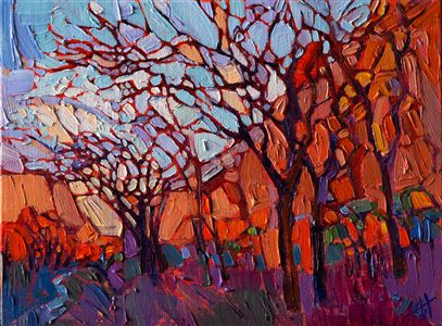 Petite oil painting of a beautiful Zion National Park landscape. Painting Crystal Zion