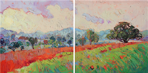 Painting Oaks in Diptych