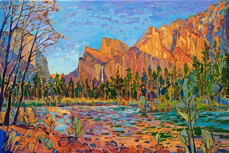 Yosemite colorful landscape original oil painting by Erin Hanson Yosemite colorful landscape original oil painting by Erin Hanson