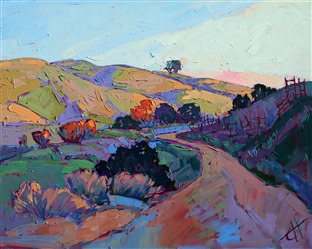 Paso Robles dawn light original oil painting in alla prima, by Erin Hanson Paso Robles dawn light original oil painting in alla prima, by Erin Hanson