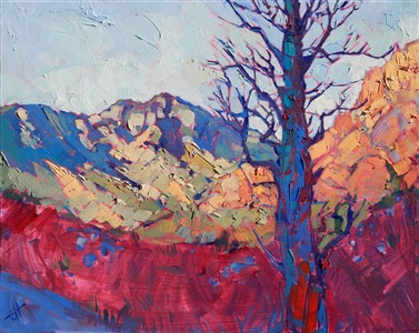 Red Rock Canyon oil painting by rock climbing artist Erin Hanson