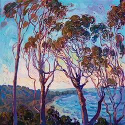 Torrey Pines view landscape oil painting by famous local artist Erin Hanson. Torrey Pines view landscape oil painting by famous local artist Erin Hanson.