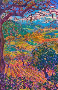 Adelaida Winery Paso Robles viewpoint painting for sale by wine country painter and impressionist Erin Hanson.