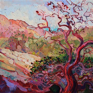 Red Rock Canyon manzanita oil painting by rock climber Erin Hanson