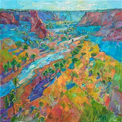 Arizona canyon painting by modern abstract impressionist Erin Hanson. Arizona canyon painting by modern abstract impressionist Erin Hanson.