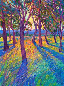 Crystal Light oil painting in Open Impressionism style, by American artist Erin Hanson. Painting Crystal Grove II