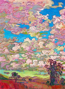 Paso Robles central California rolling hills and clouds impressionism oil painting by Erin Hanson Paso Robles central California rolling hills and clouds impressionism oil painting by Erin Hanson