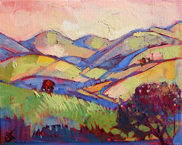 Paso Robles Hills, original oil painting on board, by Erin Hanson Paso Robles Hills, original oil painting on board, by Erin Hanson