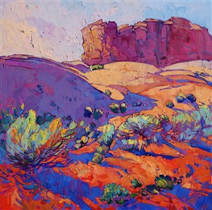 Utah landscape painted in beautiful saturated color, by impressionist master Erin Hanson
