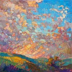 Dramatic sky painting by modern impressionist and landscape artist Erin Hanson Dramatic sky painting by modern impressionist and landscape artist Erin Hanson