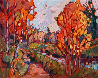 Small framed oil painting by Erin Hanson