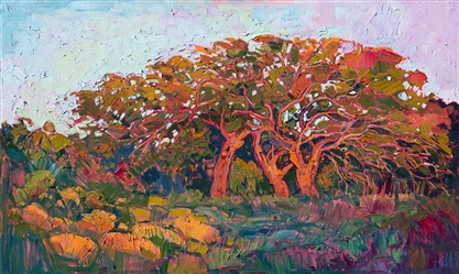 California oaks painted in bold color by oil painter Erin Hanson California oaks painted in bold color by oil painter Erin Hanson